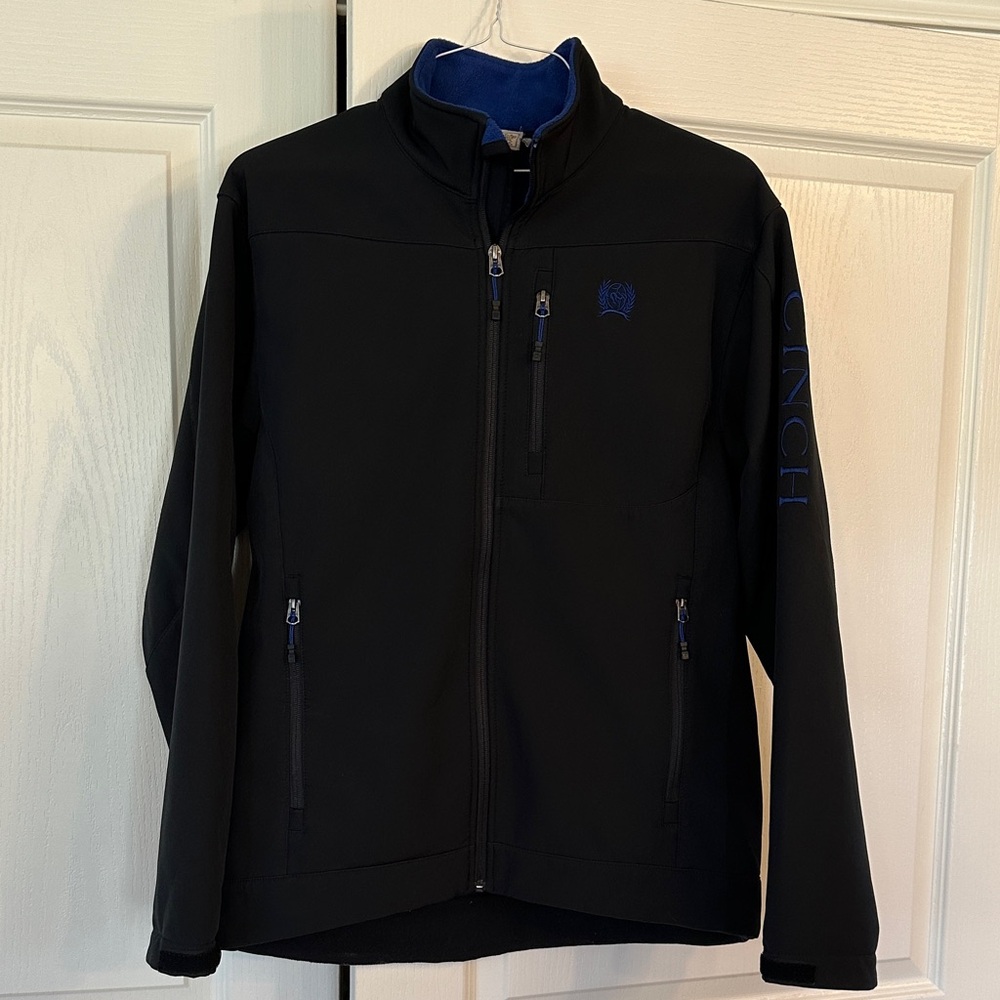 Cinch Men's Black Jacket with Blue Accents